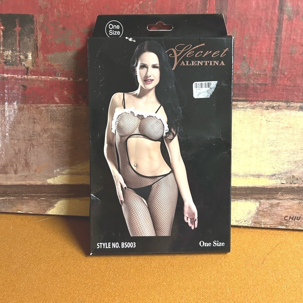 Secret Valentina BS003 One Size Fishnet Cutout Bodystocking‎ Black